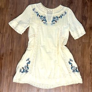 FREE PEOPLE - EMBROIDERED COTTON DRESS